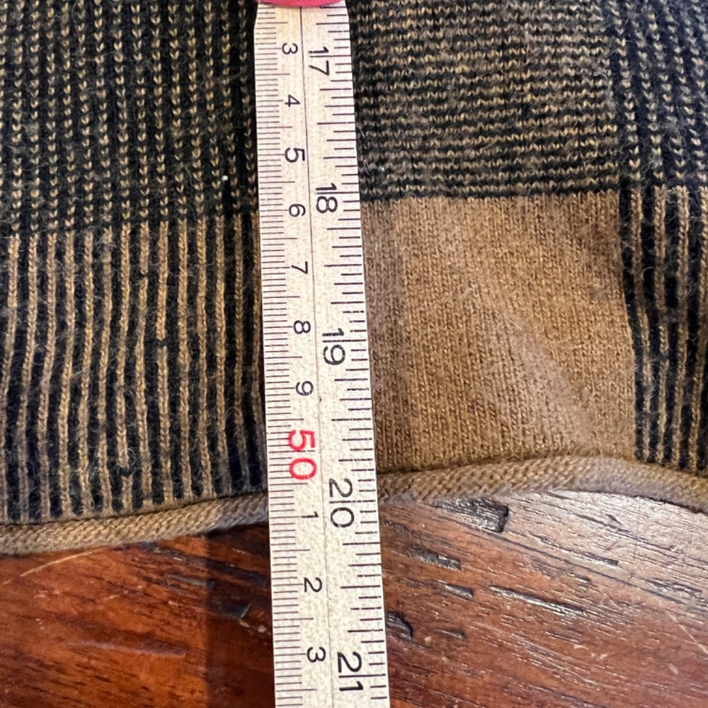 Madewell Black Golden Brown Buffalo-Style Inkcheck Plaid Sweater XS - Picture 7 of 8